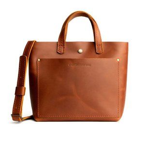 Portland Leather Goods Mini Tote in Honey, Premium